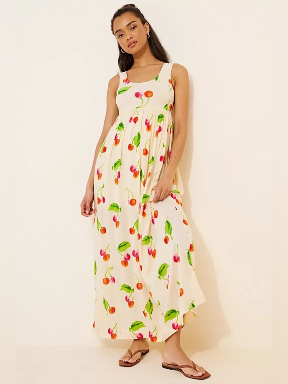 S/W/F Cherry Printed Maxi Dress